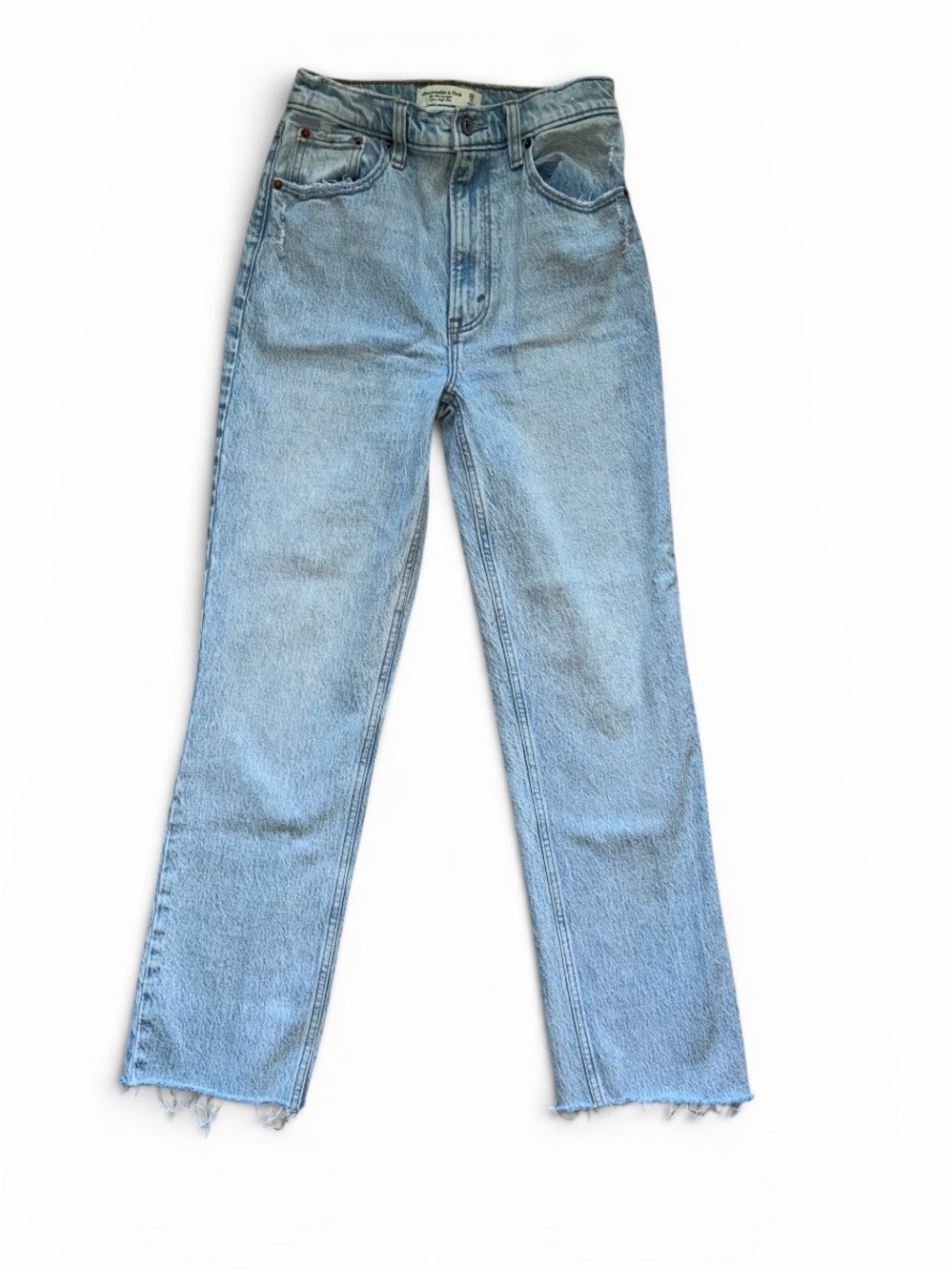 Abercrombie & Fitch Light Blue High Rise Straight Jeans